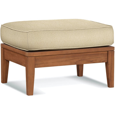 Repose-pieds d'extérieur en teck avec coussin Messina