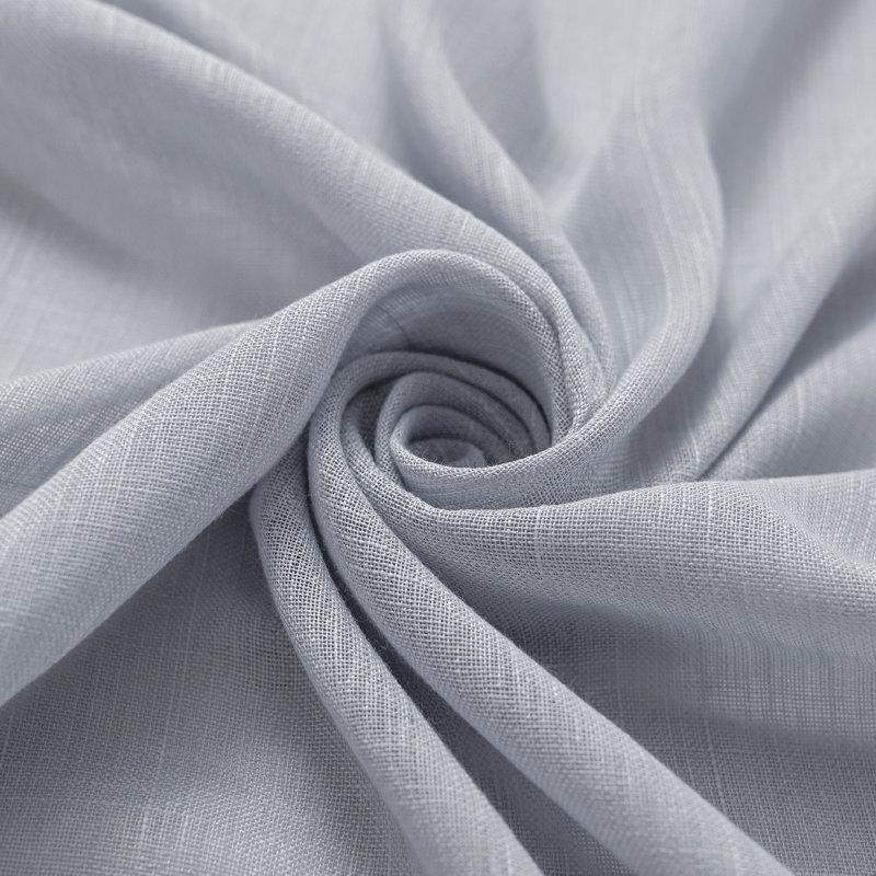 Draycott Polyester Semi-Sheer Grommet Lightweight Curtain Pair(Set of 2), Light Gray, 52" W x 63" L