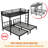 Triple Bunk Bed for Kids, Detachable Twin Over Twin Over Twin Metal Bunk Bed with Guardrails, Ladder & Storage, Converts to 3 Separate Twin Beds, Easy to Assemble, No Box Spring Needed (3 Bunk Beds for Kids, Black)