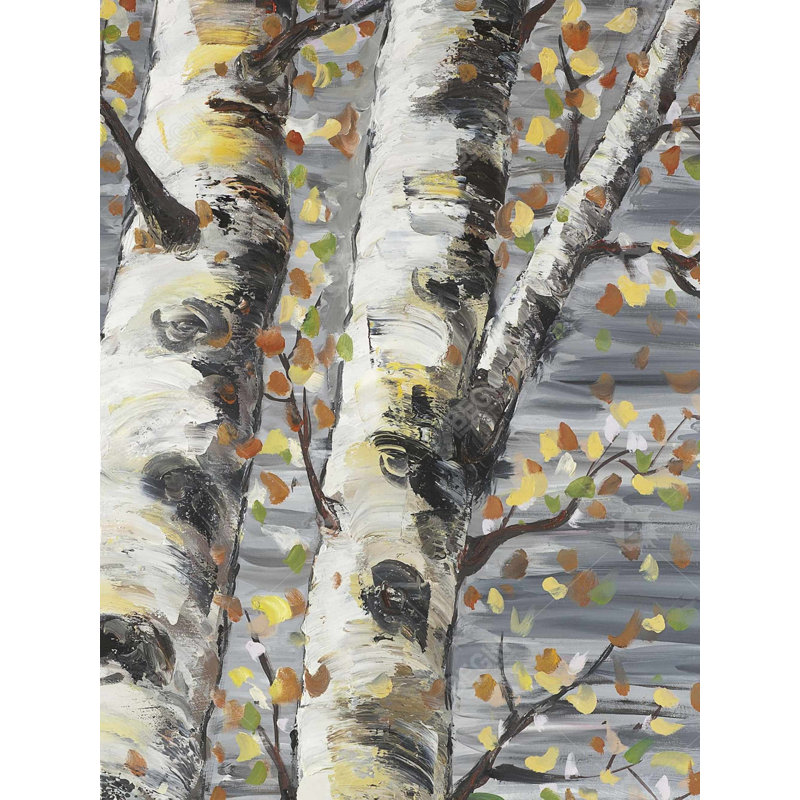 Budding White Birches Gray Duvet Cover | Landscapes Bedroom Decor