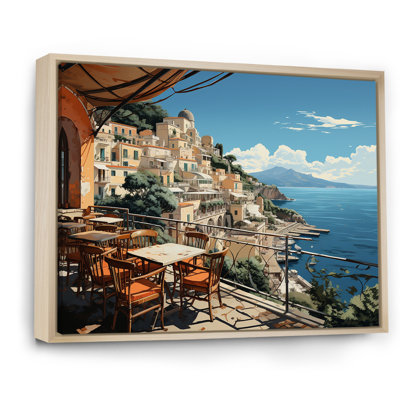 Capri Italy Blue A Mediterranean Village I - Italy Landscape Wall Art