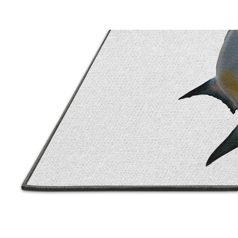 Tapis zone gris clair tarpon fish, Rectangle 2 pi x 3 pi
