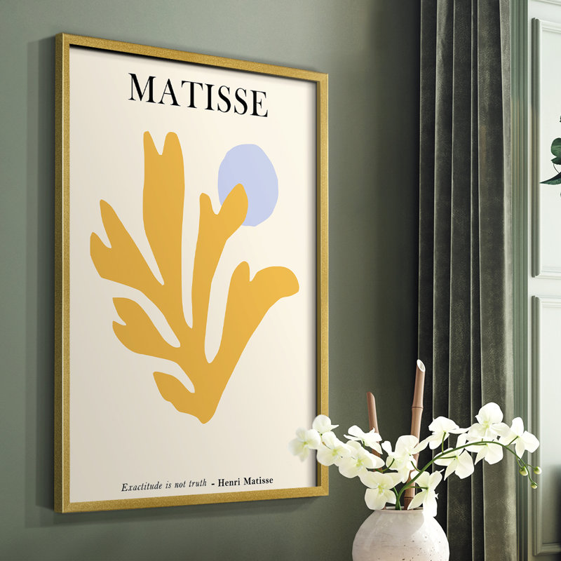 Matisse CDLXXXVI Framed Print - Solid Wood, 10" H x 8" W, Gold