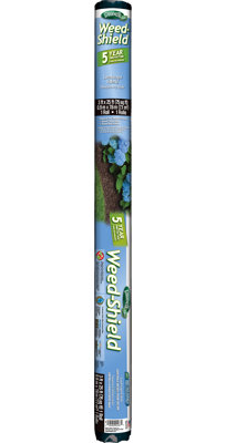 Tissu de protection contre les mauvaises herbes 5 ans, rouleau de polyéthylène noir 5 pi x 25 pi, par Dalen Products