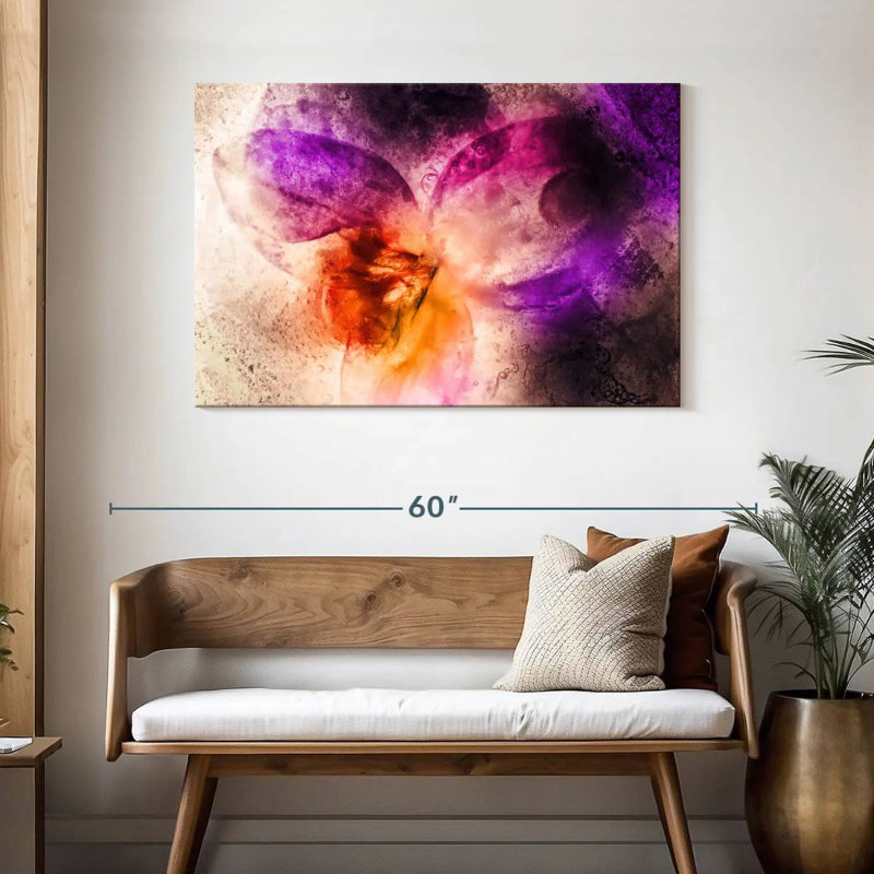 Motif floral abstrait Avery, H 30 po x l 45 po