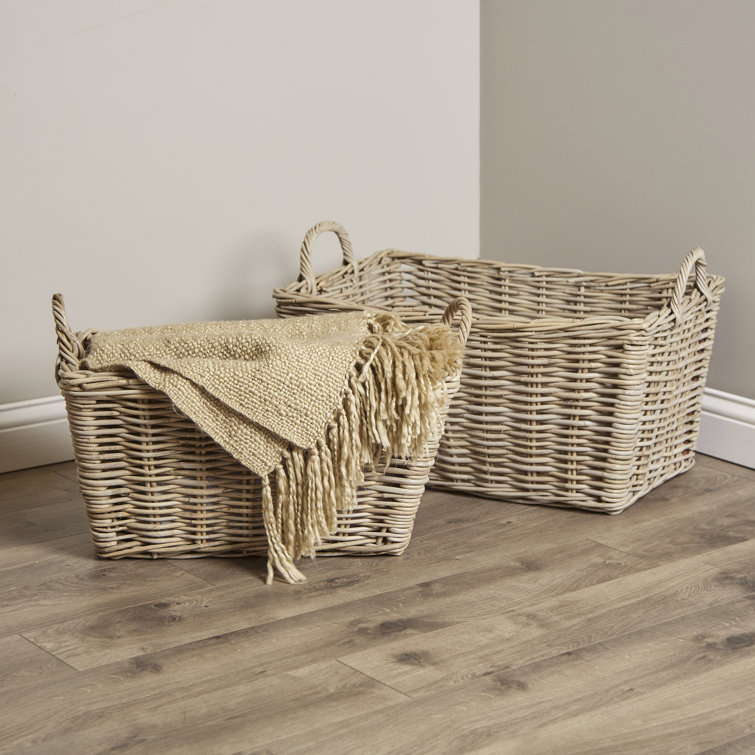 Nelda 2 Piece Wicker/Rattan Basket Set (one basket)