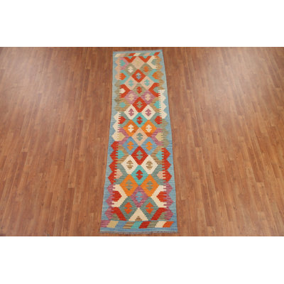 Geometric Kilim Oriental Runner Rug 3x10