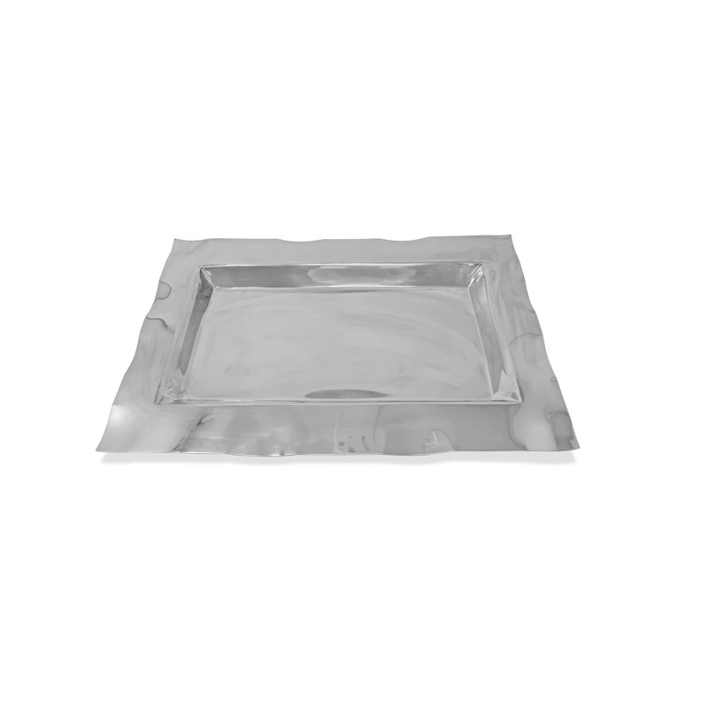 Mercer41 Tray with Wavy Edge 17.75" L, Silver