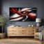 Abstrait rouge et noir, tourbillon dynamique, photos de salon audacieuses, impression sur toile encadrée-126054387-126054384