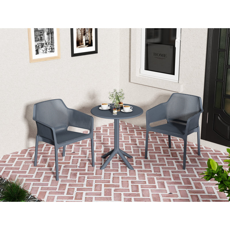 Araromi 3-Piece Patio Bistro Set, Charcoal