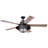 Hedgerley 56 in. New Bronze Indoor Outdoor Rod Mount Rustic Ceiling Fan with Reversible Driftwood-Dark Maple Blades, Dimmable LED Light Kit Remote Control Included, 3 Speeds, Clear Seeded Glass Shade