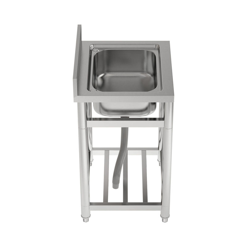 Borough Wharf 50mm W Single Bowl Stainless Steel Kitchen Sink with 2 Faucet Holes