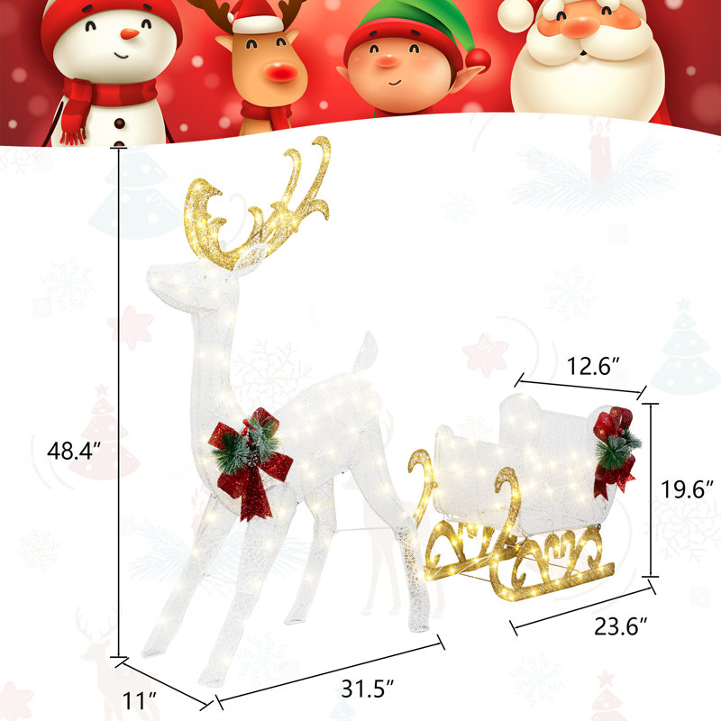 Christmas Lighted Display, White