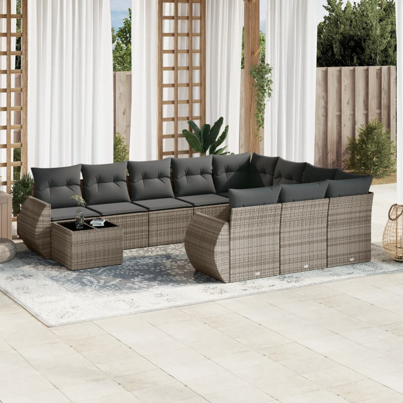 Ensemble de canapé de jardin Vidaxl gris et gris foncé