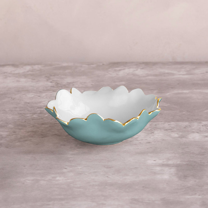Encanto Colette Mini Round Bowl, Turquoise;White