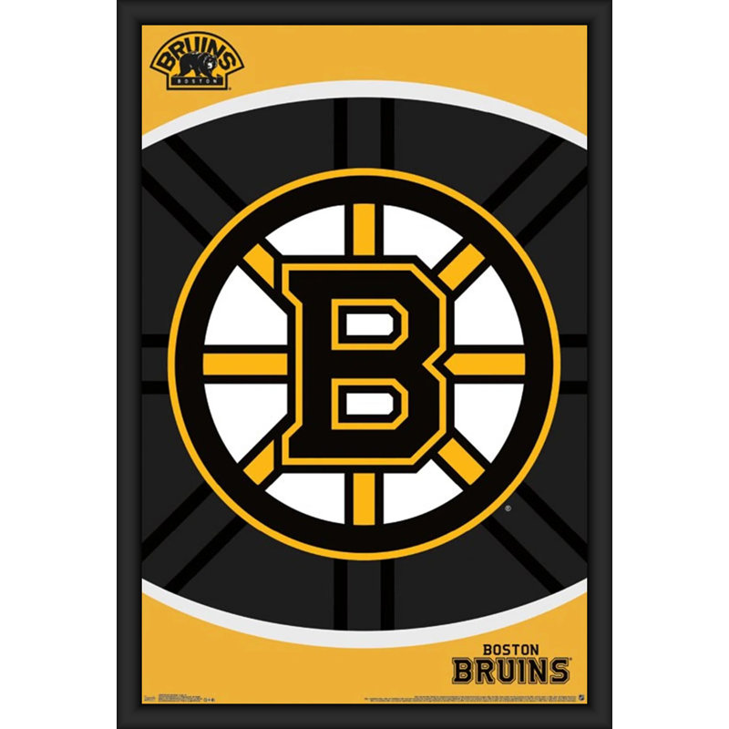 Boston Bruins - reproduction d'impression sur papier, Papier encadré noir, H 36,5 po x l 26 po x P 1,25 po