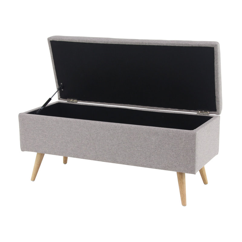 Banc de rangement rembourré Padillo, Gris