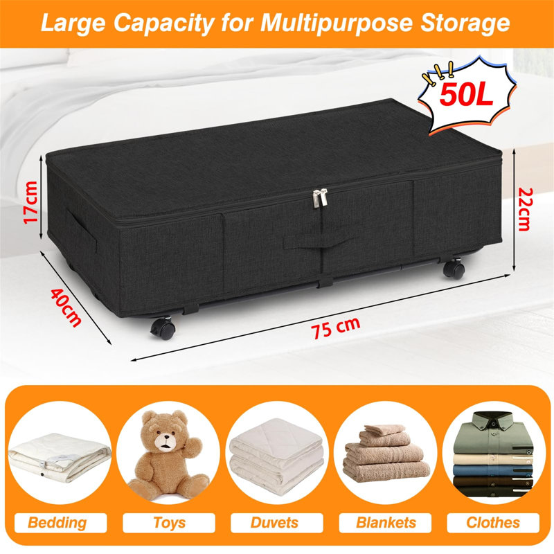 Ebern Designs Fabric Underbed Storage