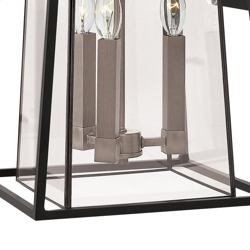 Walker 3-Light Outdoor Wall Lantern, Black