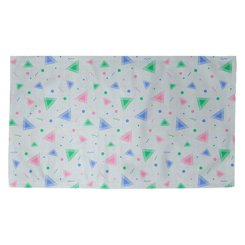Tapis bleu rétro/rose/vert 90 Avicia, Rectangle 2 pi 2 po x 3 pi 4 po