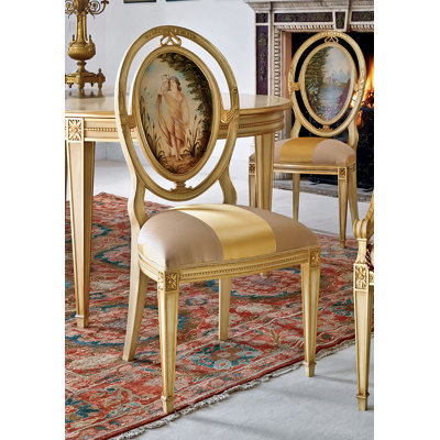 Solid Wood Side Chair in Gold