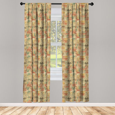 Geometric Semi-Sheer Rod Pocket Curtain Panels