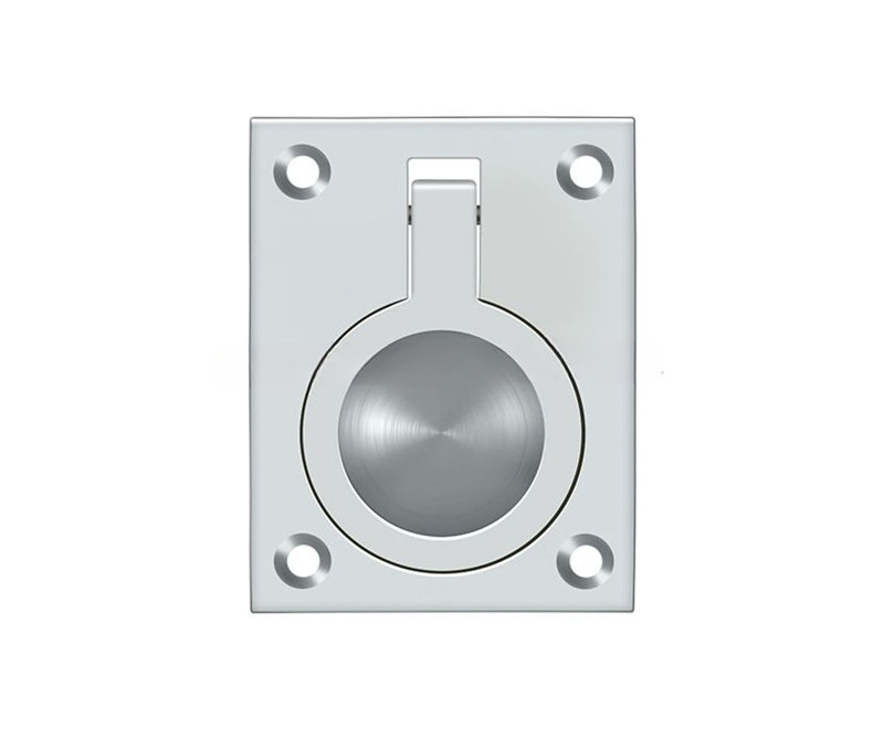 Deltana FRP25U26 Flush Ring Pull, 2-1/2" x 1-7/8" in Polished Chrome, Polished Chrome