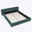 Structure de lit tapissier grand format avec tissu épais, lit plateforme grand format en chenille avec tête de lit et structure unie - vert et bleu (87 po x 67 po x 23,5 po)