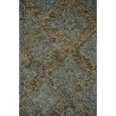 Tapis gris anthracite en laine crocheté à la main Asan