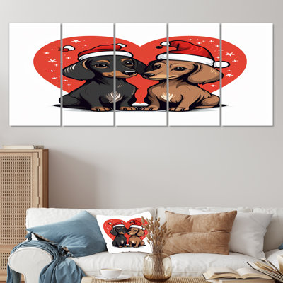 Mignon teckel mignon - Art mural 5 pièces