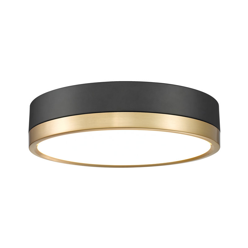Brexleigh Acrylic LED Flush Mount, Matte Black/Modern Gold