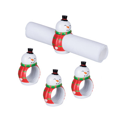 Snowman Napkin Ring Set of 4