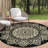 Round Outdoor Patio Rugs 8Ft Reversible Plastic Straw Rug with Carry Bag Lightweight Waterproof Camping Mat for Outdoor Porch Deck Backyard Black and Camel-820894655-820894640