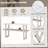 Retro Elegant Console Table with Marble-Effect Top-2097371194