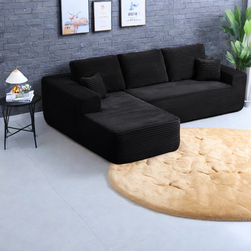 Canapé modulaire Cloud Comfort, tissu moelleux, forme en L moderne pour la maison