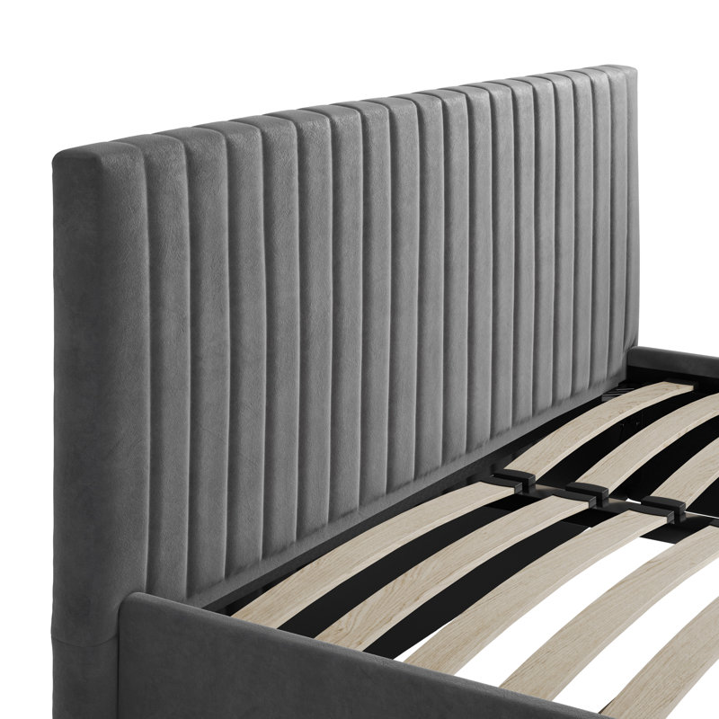 Berlin Upholstered Ottoman Storage Bed, Double (4'6), Grey