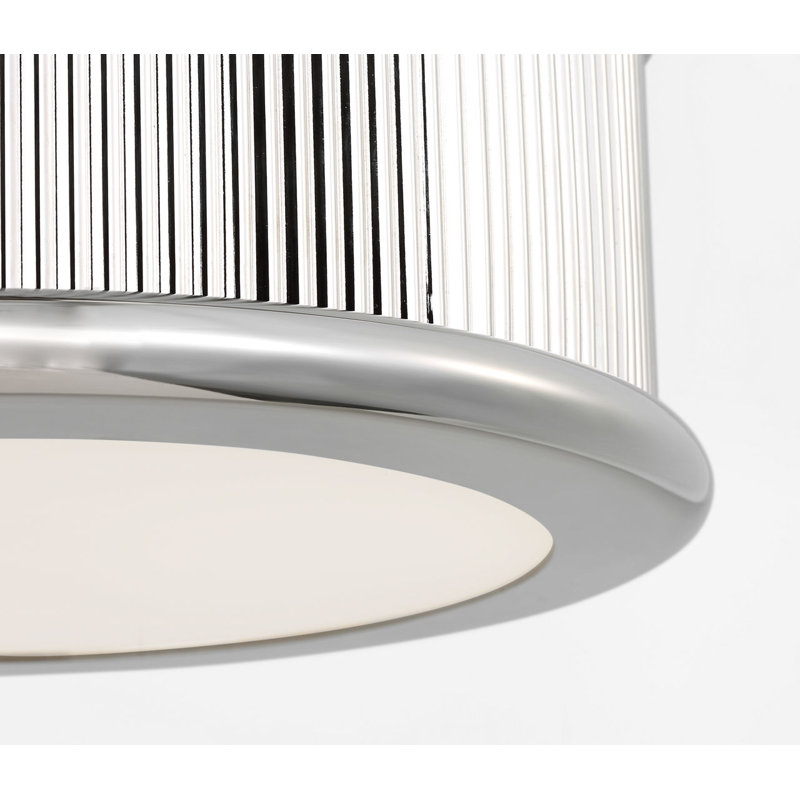 Ritz Flush Mount, Polished Nickel, 6" H x 14" W x 14" D