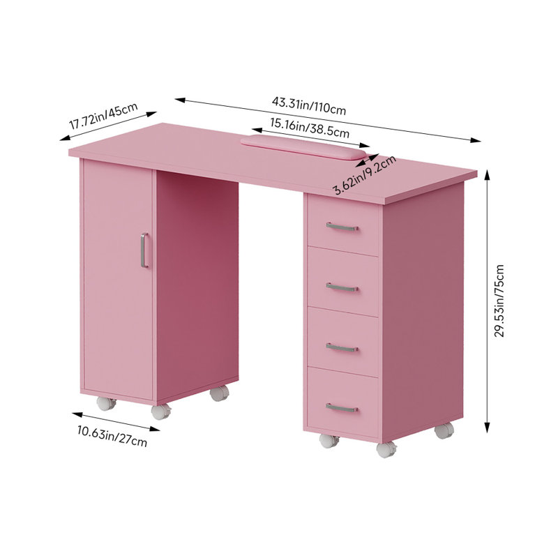 E1-grade Particleboard Makeup Organiser, Pink