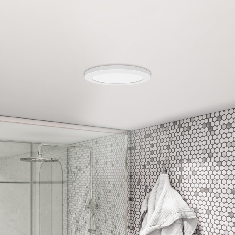 Plafonnier encastré Weehawken, H 0,5 po x l 5,5 po x P 5,5 po, Blanc, 3000K