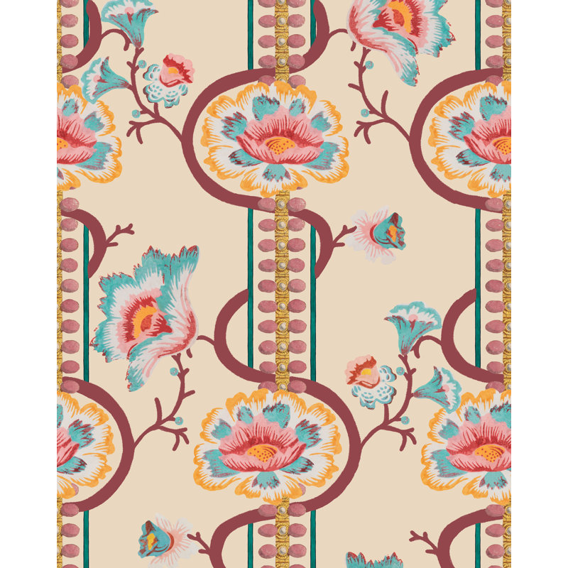 PALAZZO BLOOM Taupe, Tan/Blue/Red/Yellow
