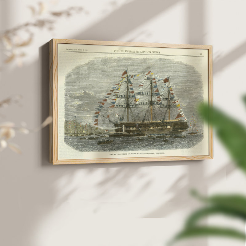 Antique Clipper Ship I - impression encadrée - réarmable, H 8 po x l 10 po, Naturel