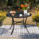 Alyah 5-piece Steel Patio Outdoor Dining Set With Umbrella,metal Stackable Chairs, 42'' Round Table