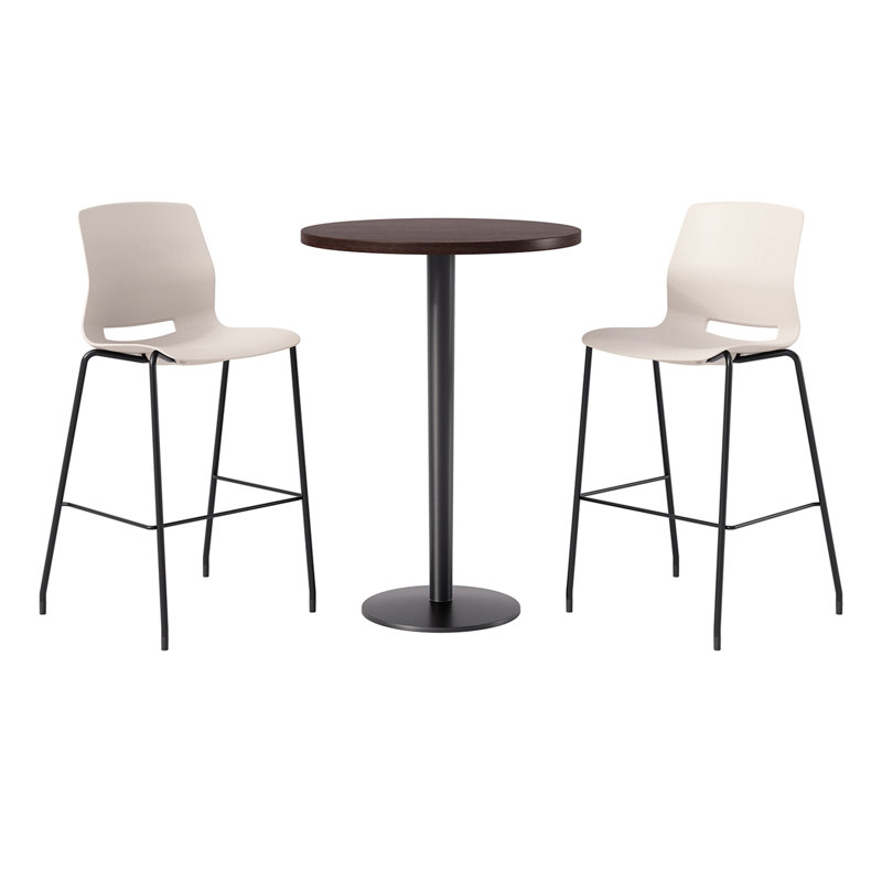 2 - Person Bar Height Dining Set, Cream/Black, Espresso