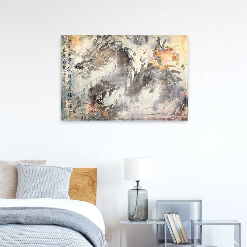 Majestic Chinese Dragon Contemporary Wall Art Print, 60.96cm H x 91.44cm W