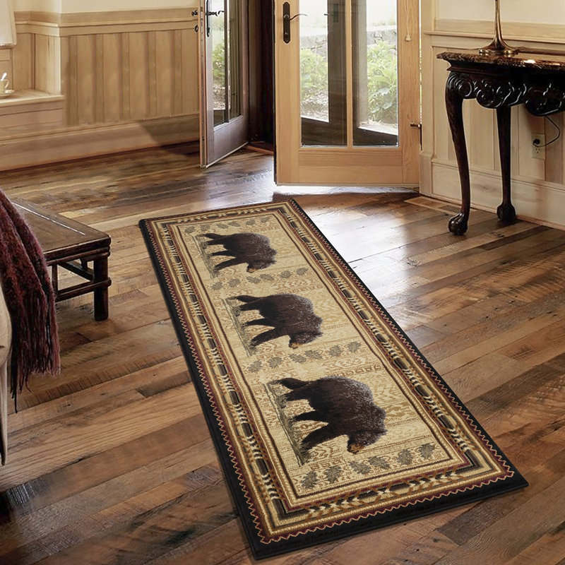 Nature's Nest Black  Lodge Area Rug, Rectangle 7'10" x 10'3"