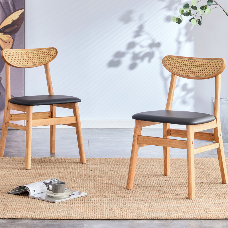 Chaise de salle à manger en bois massif d'unité centrale - 4 ou plus pour la maison, le bureau, le restaurant avec coussin, 4
