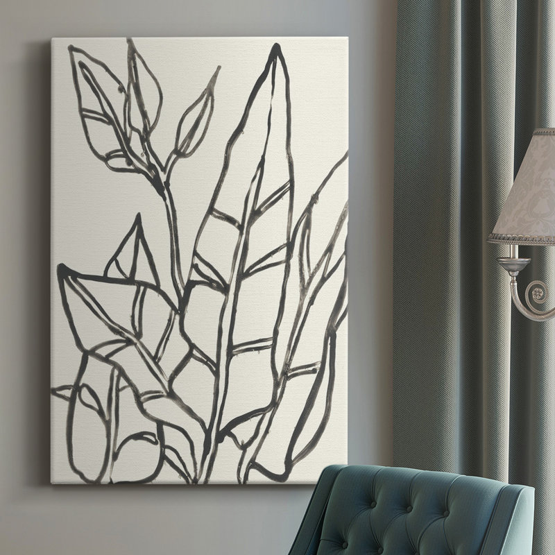 Contour tropical III - peinture sur toile tendue, H 12 po x l 8 po x P 1 po