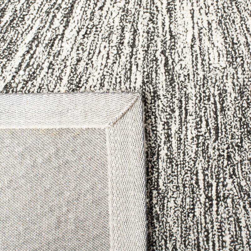 Charcoal and Grey Hand Tufted Wool 8' x 10' Rug