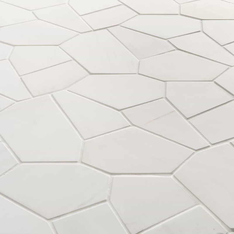 Nature Organica 12x20 Honed Marble Mosaic Tile, Dolomite White