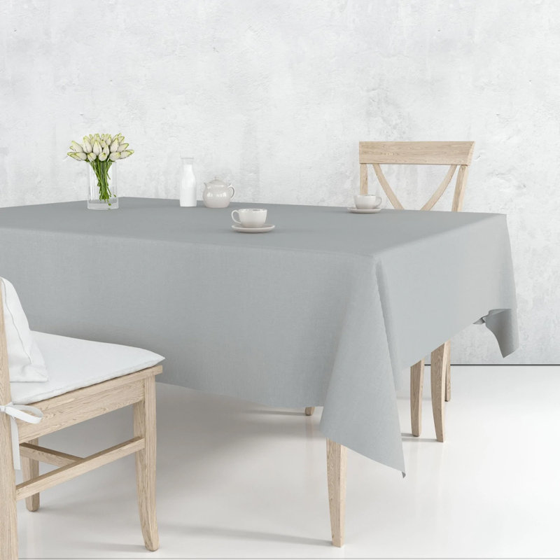 Disposable Plastic Premium Tablecloth Heavyweight Rectangle 54" x 108", Silver, 1